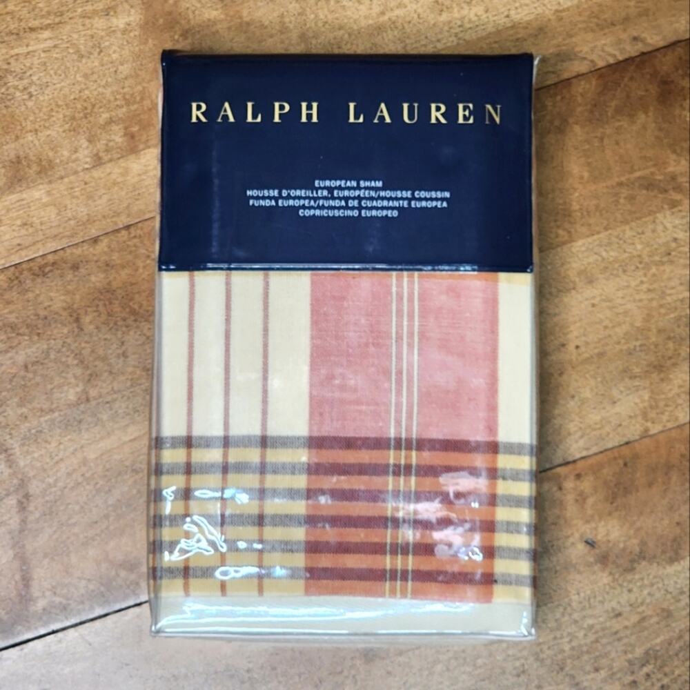 Ralph Lauren Red Plaid Camile Euro Pillow Sham NWT